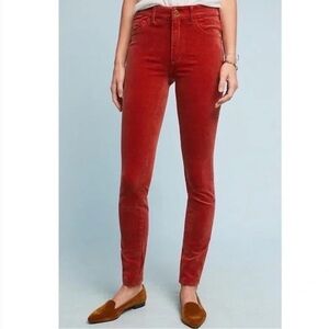 Anthropologie Womens Pilcro and the Letterpress Red/Pink Corduroy Pants Size 28